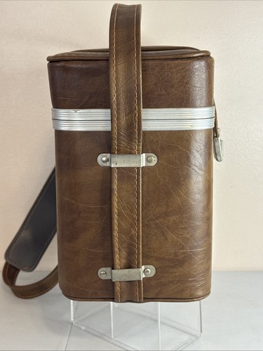 Vintage braun Kunstleder Kamera Hartschalenkoffer komplett mit Regal 12"x 6" x 9" SCHÖN - Bild 8 von 15