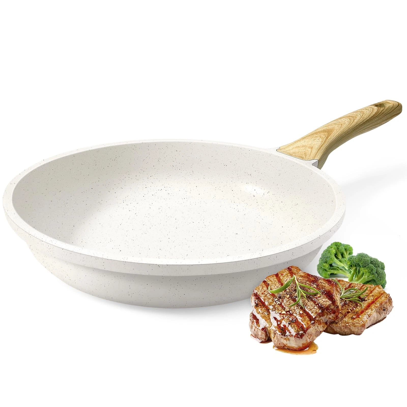 GiPP Nonstick Skillet Frying Pan,White Granite Non Stick Pans,Omelette Pan wi...