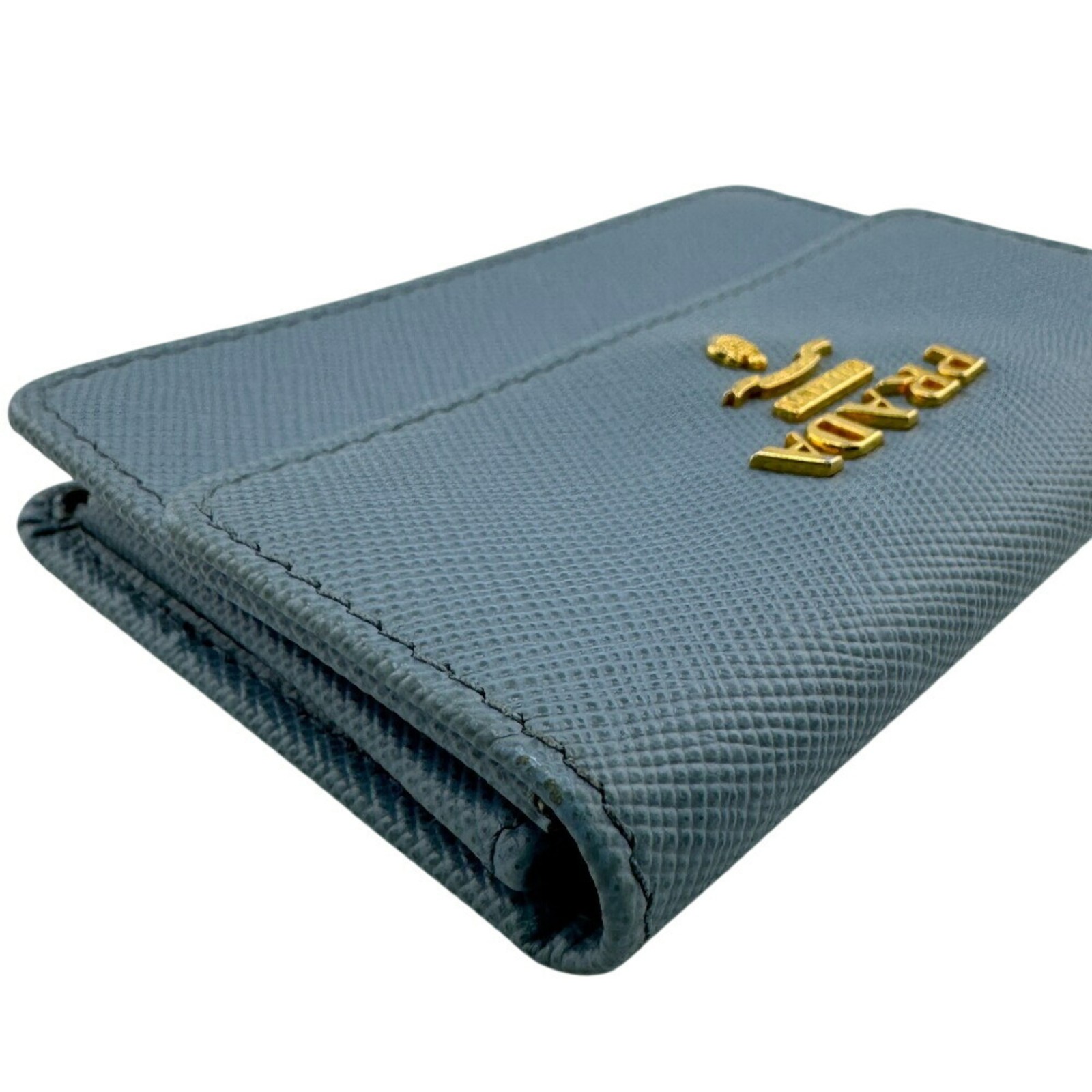PRADA Saffiano Card Case Wallet Blue Women's GZl1f7uj thumbnail 3