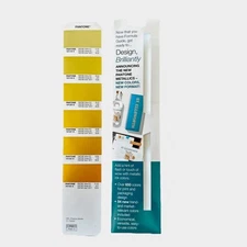 Pantone Premium Metallics Coated PMC Color Guide Page 5 Gold Colors samples