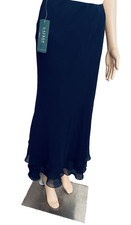 SALE NWT Lauren Ralph Lauren Skirt M Silk Layers RIVIERA Blue 38" long Feminine