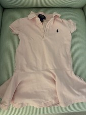 Polo Ralph Lauren Girls Pink Collared Pique Cotton Shirt Dress Size 2
