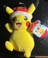 Exclusive Limited Edition Pok mon Winter 2022 Red Santa Hat Pikachu 10" Plush