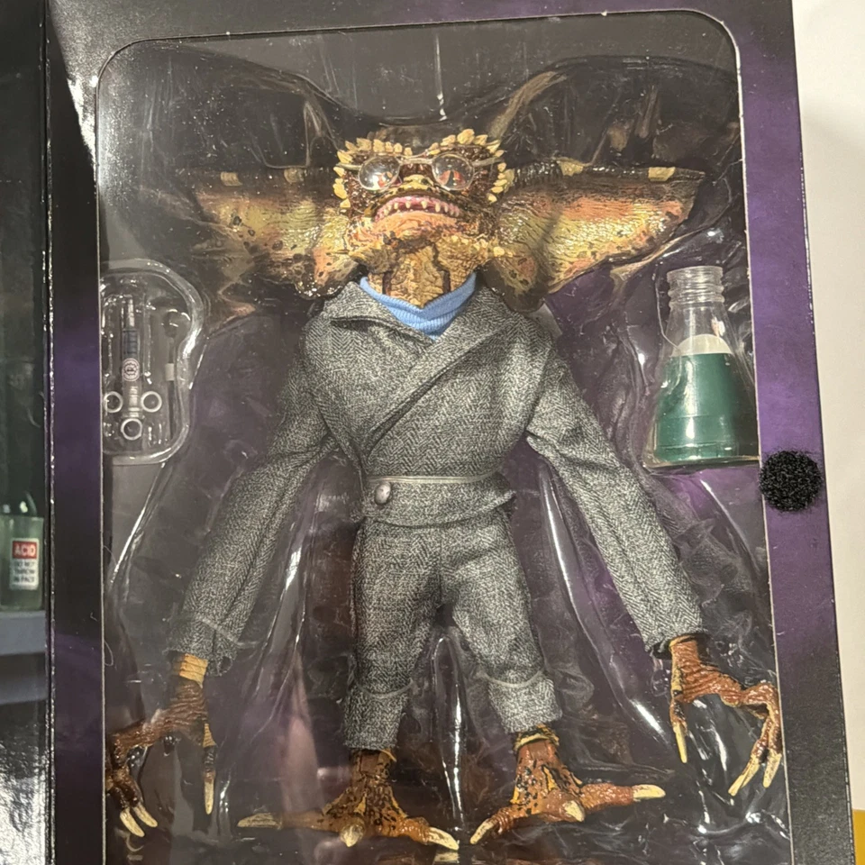 Figura de acción NECA Gremlins 2 The New Batch Brain 7 pulgadas caja dañada Foto 3 de 4