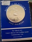 Official 1970 5 Balboas Panama Sterling Silver 1oz+ Commemorative Coin