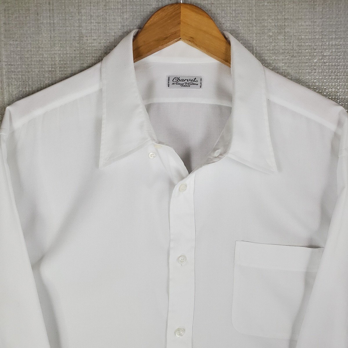 トップス 00s charvet shirt White blouse French 2000s Charvet shirt, white, France, cotton