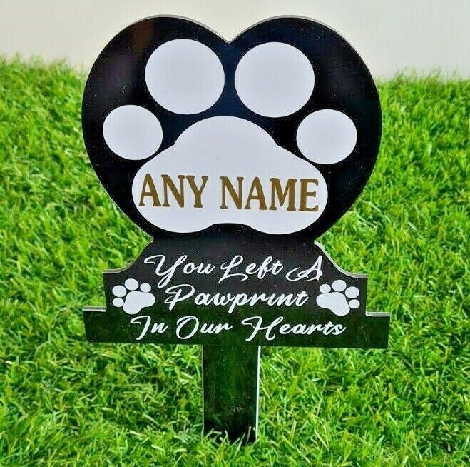 Any Name Pet Memorial Plaque - You Left A Pawprint In Our Hearts