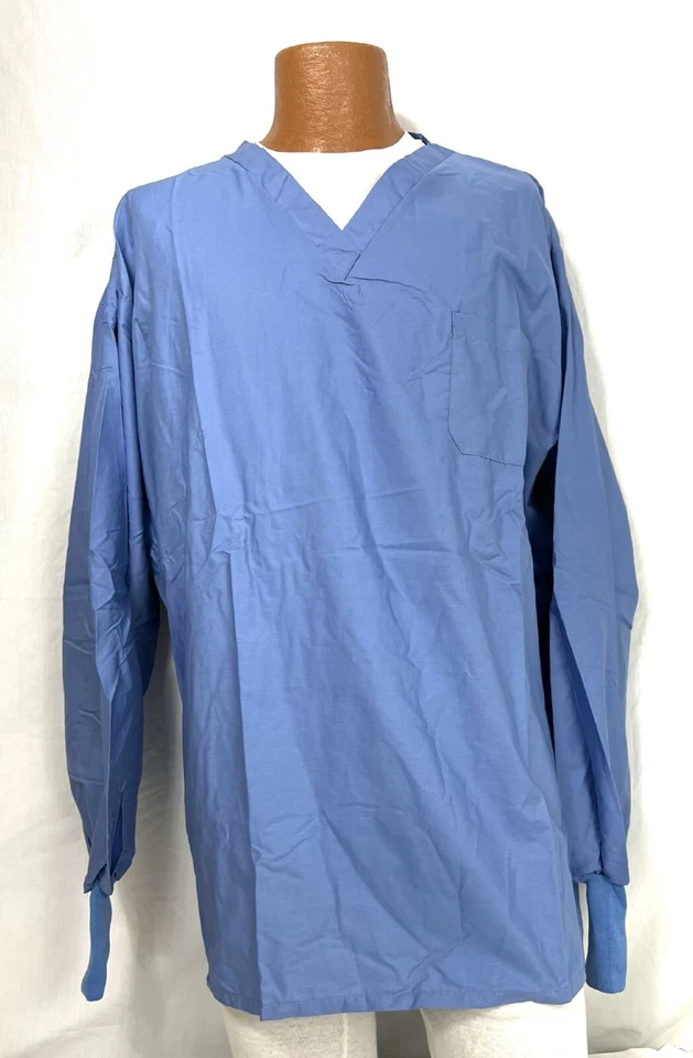 NUEVO ESTUCHE de 36 SELLO DE MODA 6687 UNISEX 3X CAMISAS EXFOLIANTES MANGA LARGA AZUL Foto 4 de 4