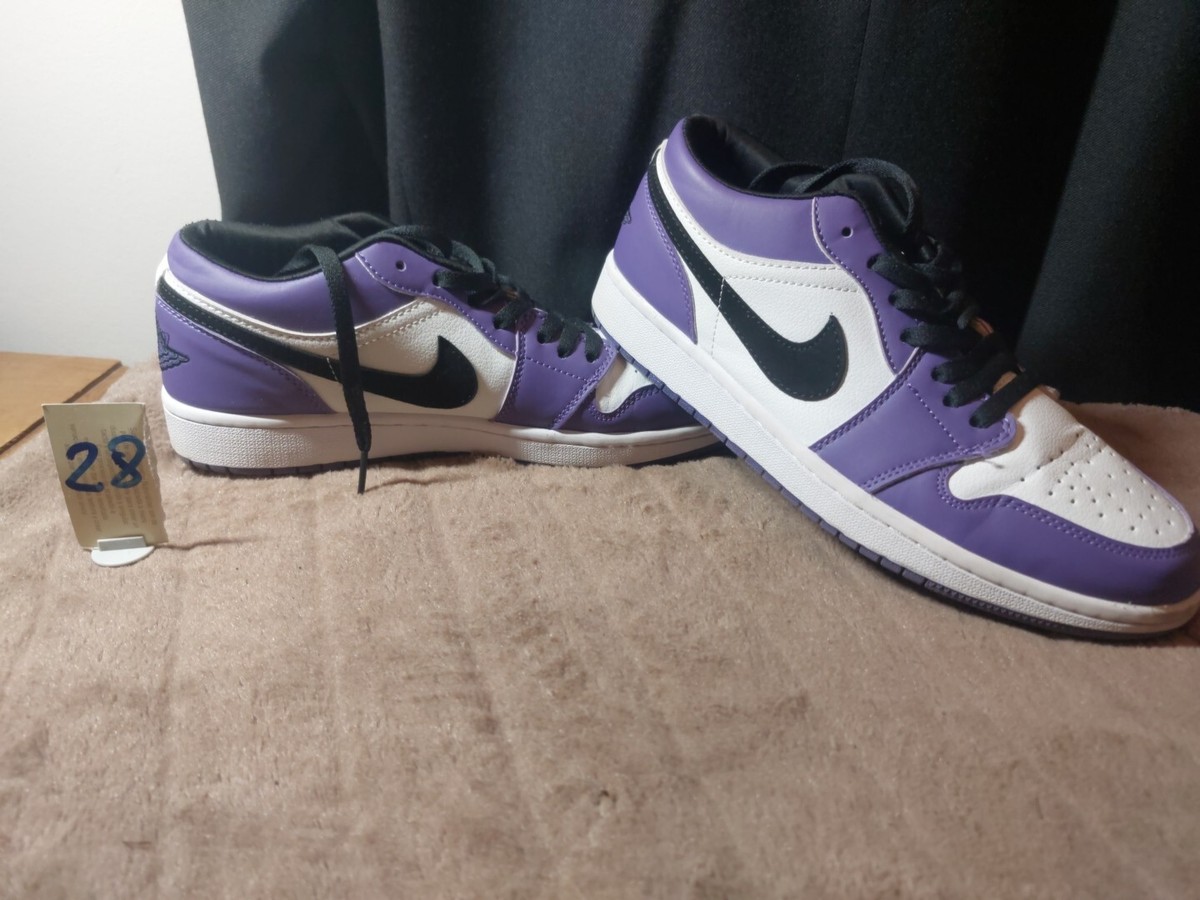 Nike Air Jordan Low Court Purple White 553558-500) Size UK 10 EUR 45