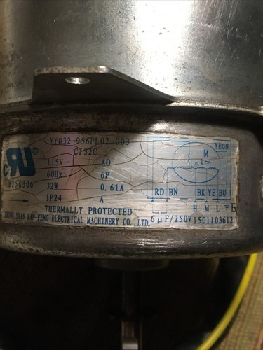 GE YY932-956PL02-003 CJ32C 115V A0 60Hz 6P 32W 0.61A IP24 A Motor - Picture 2 of 6
