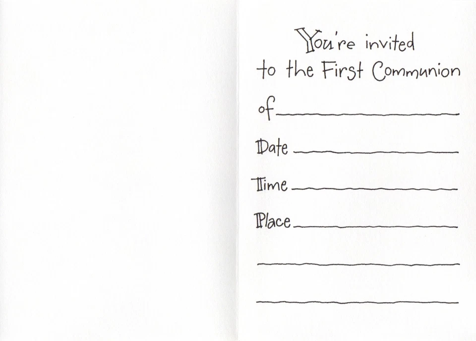 Set of 8 FIRST COMMIUNION Invitation Cards + Envelopes by Hallmark, Artist Eric - Image 3 of 4