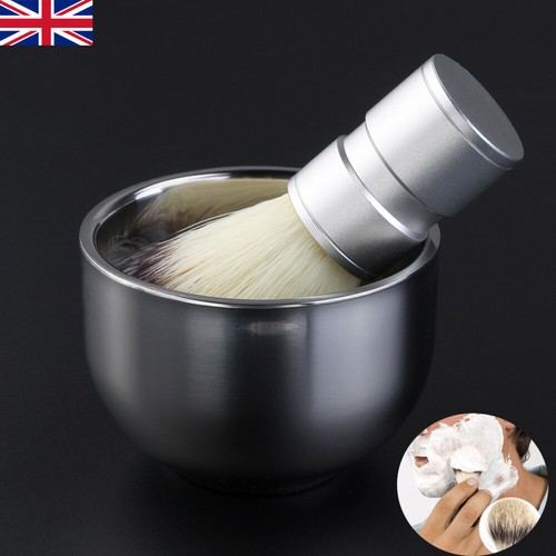 Cepillo de afeitar para cabello TINKSKY Badger con tazón de afeitar de acero inoxidable de doble capa - Imagen 8 de 11