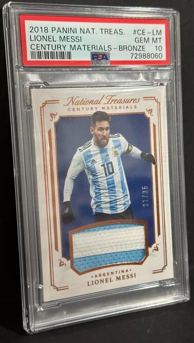 2018 Panini National Treasures Lionel Messi Patch Bronze /35 PSA