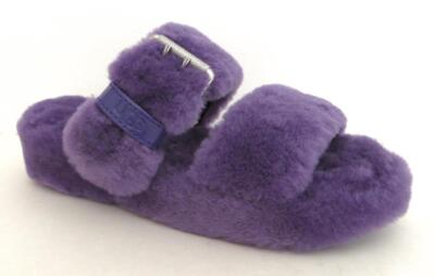 UGG パープルファーサンダル New NIB Ugg Fuzz Yeah Violet Bloom Purple Sheepskin Slipper