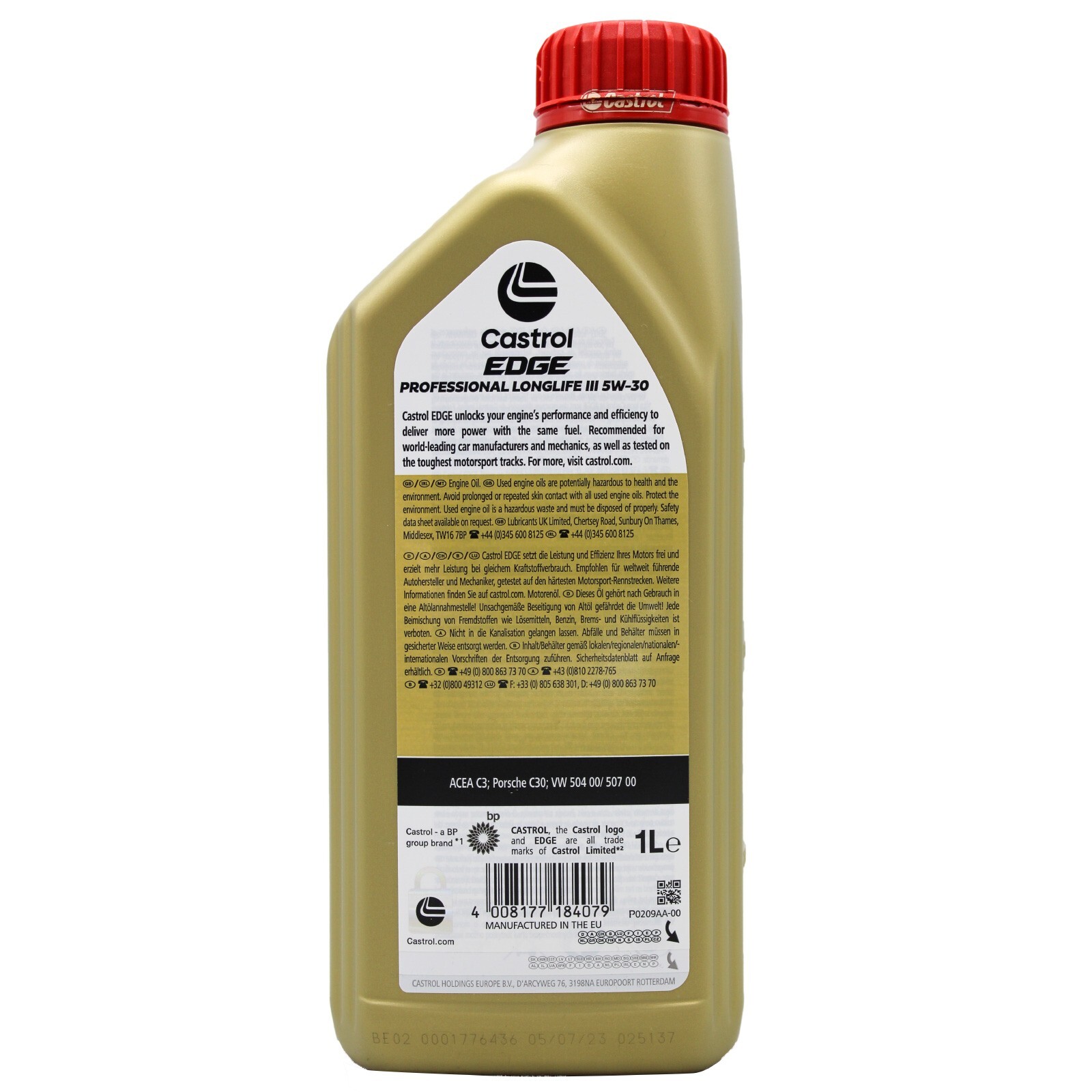 Kit Tagliando Olio Castrol Professional 5w30 5lt + 4 Filtri Bosch Audi A4 (b8) - Miniatura 3