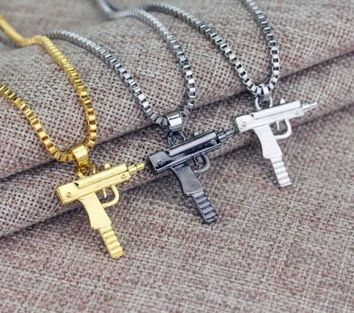 アクセサリー Supreme 14K UZI Gold Necklace Gun Solid 14k Yellow Gold Uzi Machine Gun Pendant | Jewelry America
