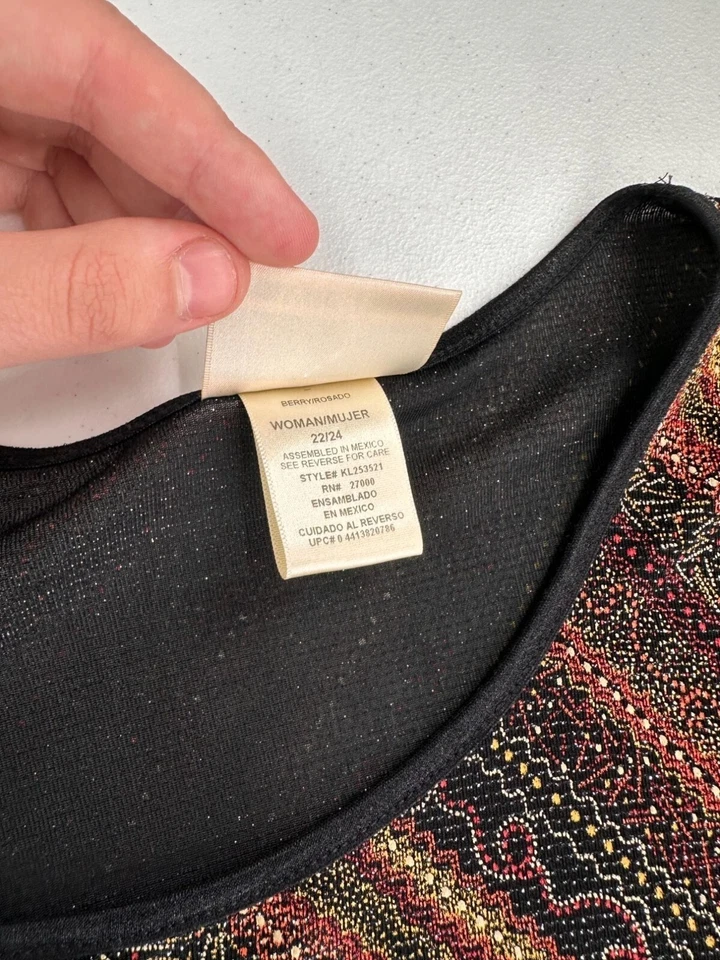 Kathie Lee Woman Multi-Color Top Blouse Striped Pattern Size 3X 22/24 - Image 4 of 4