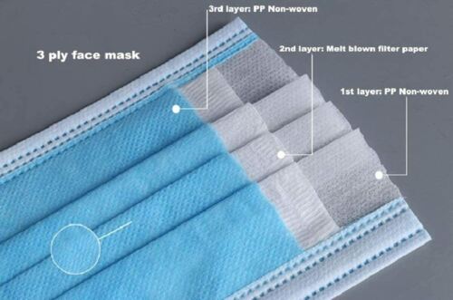 Disposable 3-Ply Non-Medical Earloop Mouth Cover Face Mask with Box 500 Pcs - Picture 2 of 8