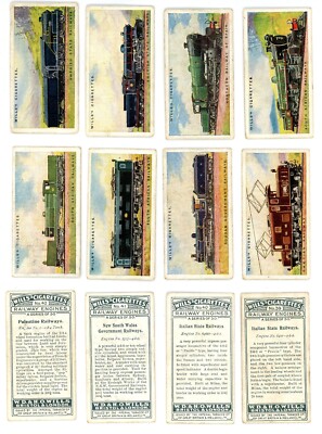 wills cigarette cards railway engines 1924 Wills Tobacco Railway Engines COMPLETE Set 50 Cards TRAINS