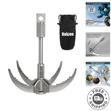 Folding Stainless Steel Grappling Hook with 4 Strong Claws - Outdoor Essential