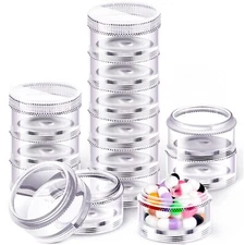 2 Pack Clear 7 Day Stackable Pill Organizer case Tower Box Medicine case