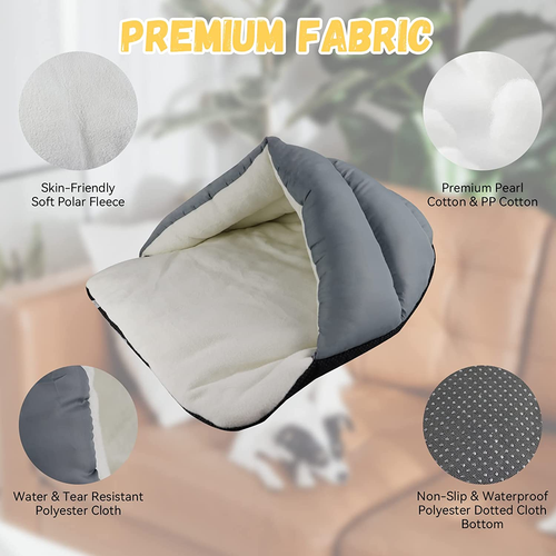 Pet House, Cave Bed for Small Medium Dog Cat, Ultra Soft Polar Fleece Dog Bed, W - Picture 5 of 8