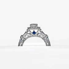 Vera Wang 1CT Diamond Halo Engagement Wedding Ring Bridal Set 14K White Gold 