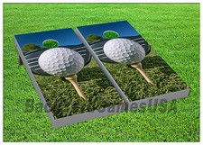CORNHOLE BEANBAG TOSS GAME w Bags Game Boards Golf Fans Set 1067