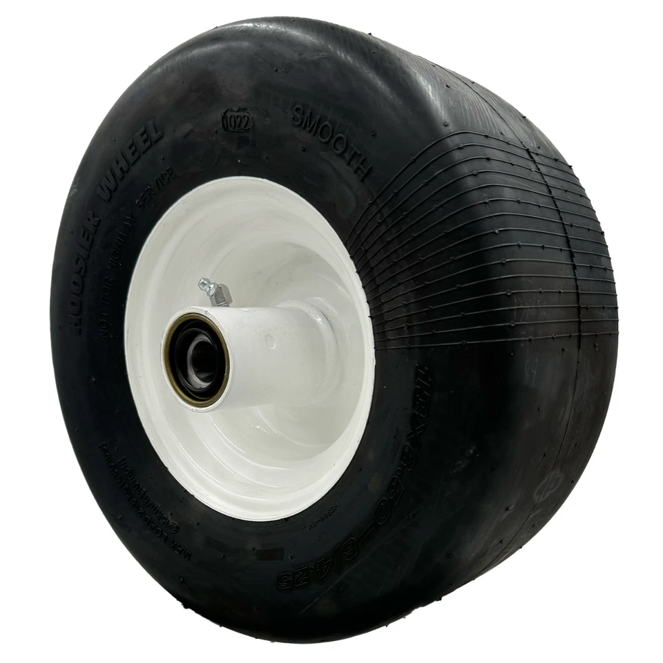 13x6.50-6 Smooth White Lawn Mower Wheel Assembly - Image 2 of 4