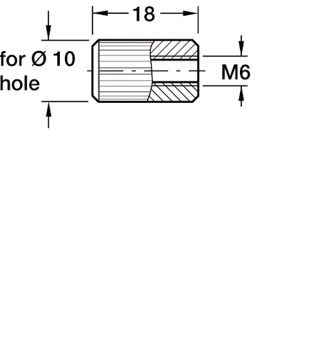 M6 PRESSE-PASSFORMHÜLSE INNENGEWINDE FÜR 10 MM LOCH DUCHEINHEIT MÖBEL KÜCHE - Bild 2 von 2