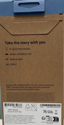 AMAZON KINDLE E-READER, 11TH GEN, 16GB, WI-FI, 6