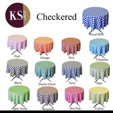 Round Premium checkered tablecloth 30 inches.Multiple colors. Retail Wholesale
