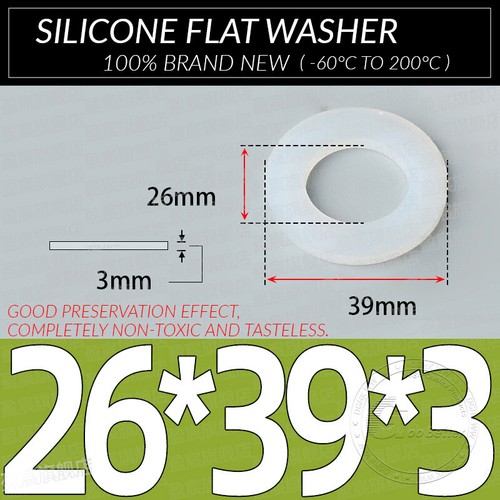 3MM THICK WHITE SILICONE HIGH TEMP FLAT RING RUBBER WASHER SEAL GASKETS 10 PACK - Picture 70 of 73