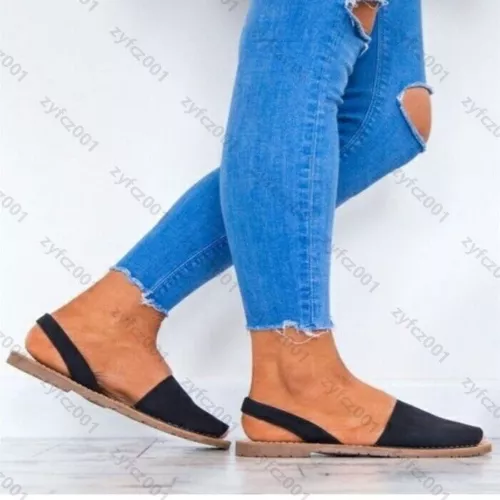 Sandalias planas menorquinas para mujer Mula española con cordones punta abierta verano zapatos para dama - Imagen 10 de 19