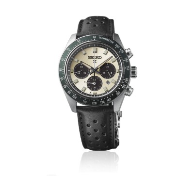 Seiko♡ Seiko Prospex Speedtimer Solar Leather Band Cream Dial Watch