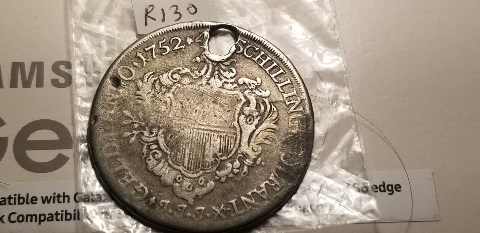 Extremely Rare 1752 Germany German State Of Lubeck Silver 48 Shillings Coin.