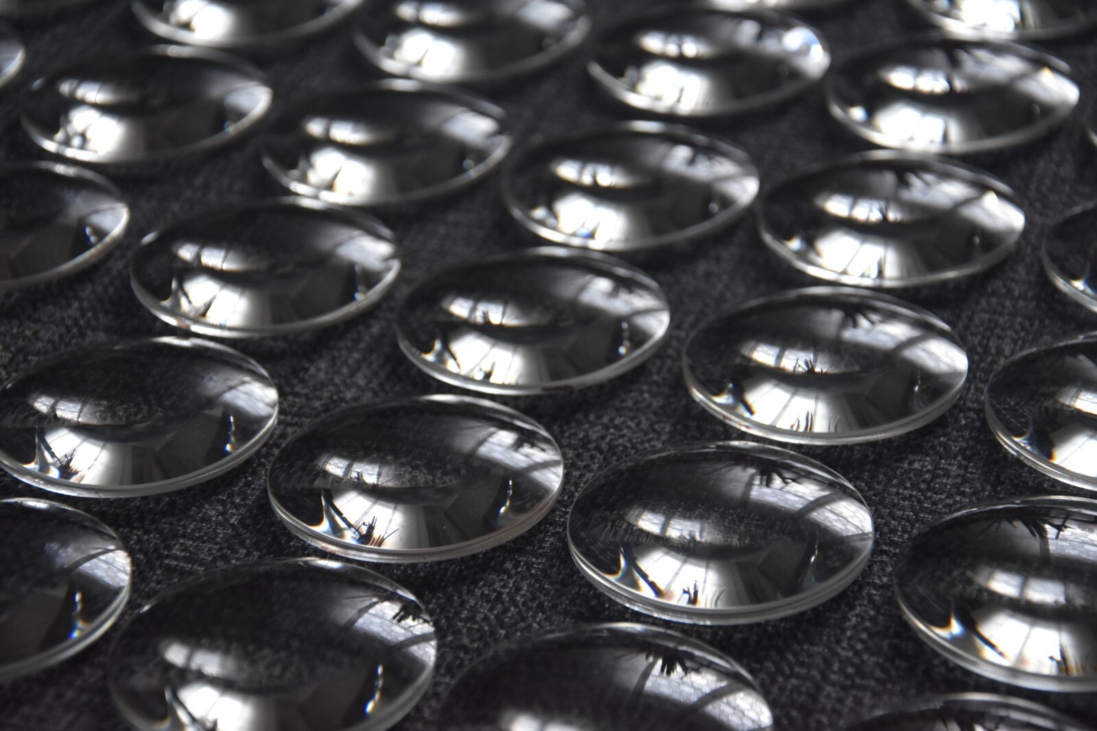 50 Lenti Ottiche Biconvesse 56mm - Vetro Bianco Professionale