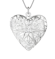 Silberne Herz-Halskette Mit Bilderfach – 60Cm Kette – Romantisches Medaillon