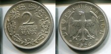 WEIMARER REPUBLIK 1926 D - 2 Reichsmark in Silber, vz - ADLER