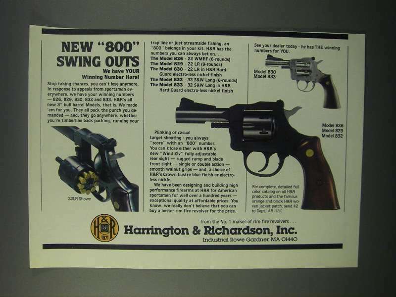 1982 H&amp;R Ad - 826, 829, 830, 832 and 833 Revolvers | eBay