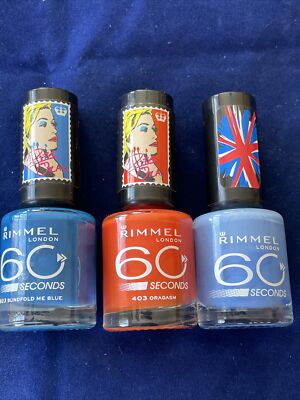 Rimmel 60 Seconds ONE COAT Nail Polish 823BlindFoldMe 403 Oragasm 503MindGap A5