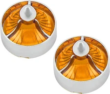 2PCS 2'' Clip-on Motorcycle Turn Signal Light Amber Lens Covers Caps For Harley