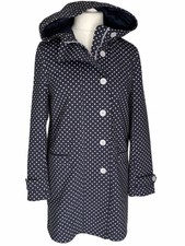 Great Plains Blue + White Hooded Coat With Pockets Med Looks Unworn