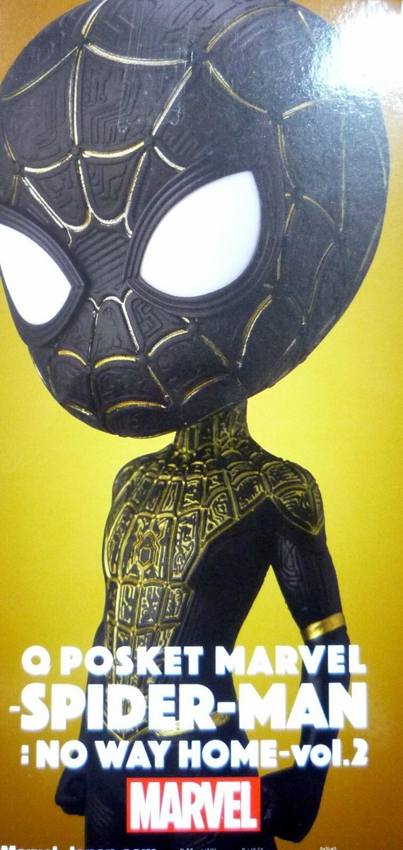 MARVEL　スパイダーマン　Qposket フィギュア　No Way Home 黒とゴールドのスーツをまとったスパイダーマン！バンプレスト