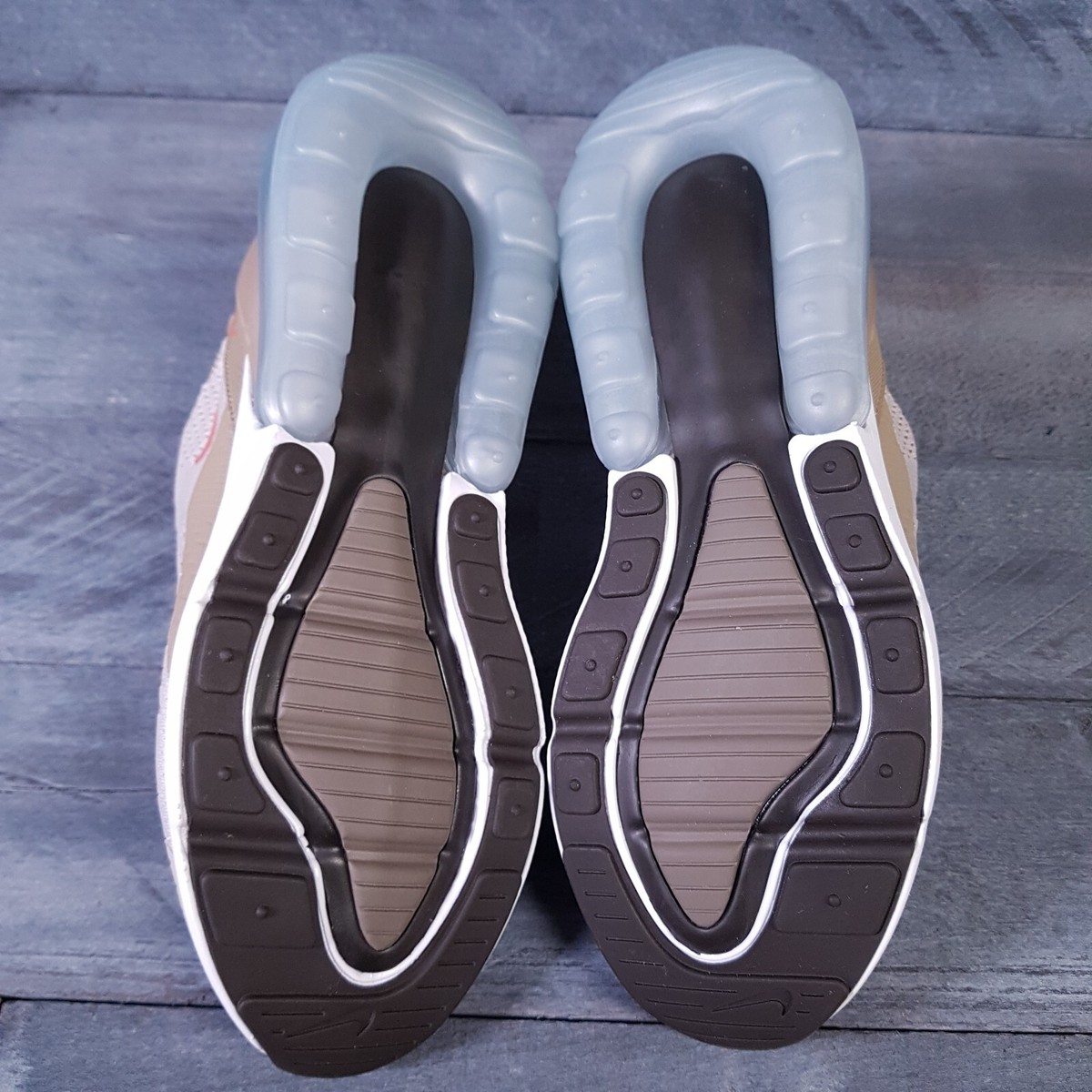 NIKE Air Max 270 Running Shoes Mens 8 Cream Khaki Rust Brown  display picture 3
