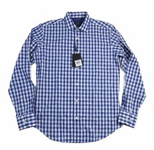 NEW Bugatchi Men s Small Blue Button-Up Shirt Long Sleeve Shaped Fit NWT 149