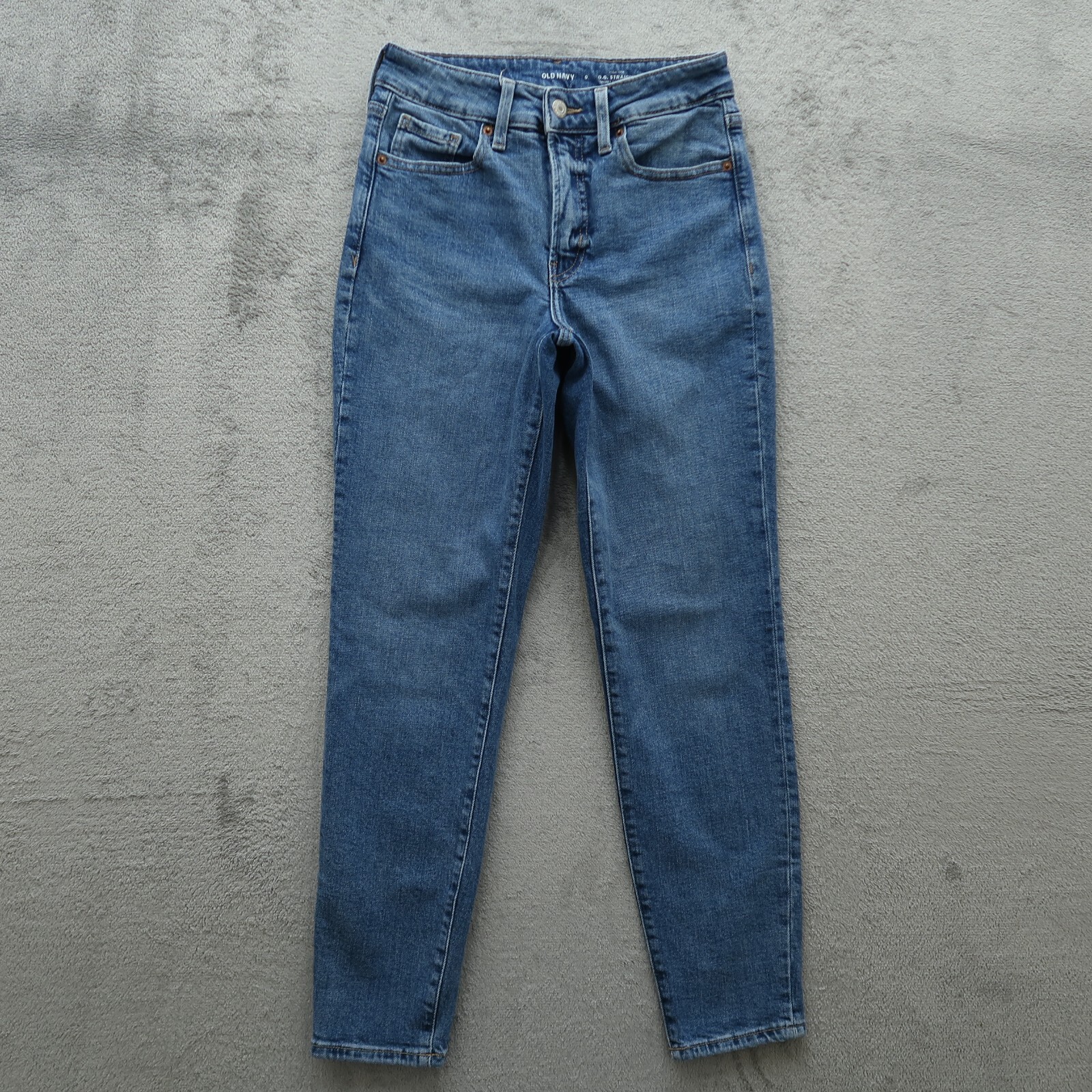 Old Navy Jeans Women's Size 0 Blue High-Rise O.G. Straight Pants 27.5