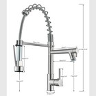 Brush Nickel Kitchen Sink Faucet Waterfall LED Single Handle Pull Down Mixer Tap — photo 2