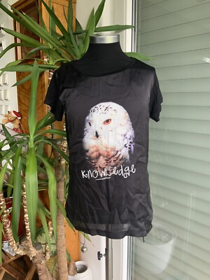 BY HOUND * Edles BlusenShirt Satin Motiv Eule  #Knowledge * 164 * Wie NEU
