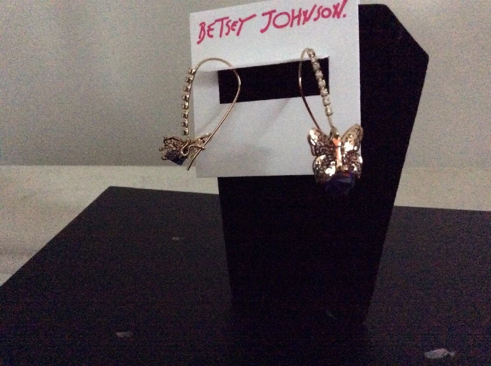 Betsey Johnson Joyería PENDIENTE GANCHO MARIPOSA PASTORES DE OTOÑO $40 BL 26 Foto 2 de 4